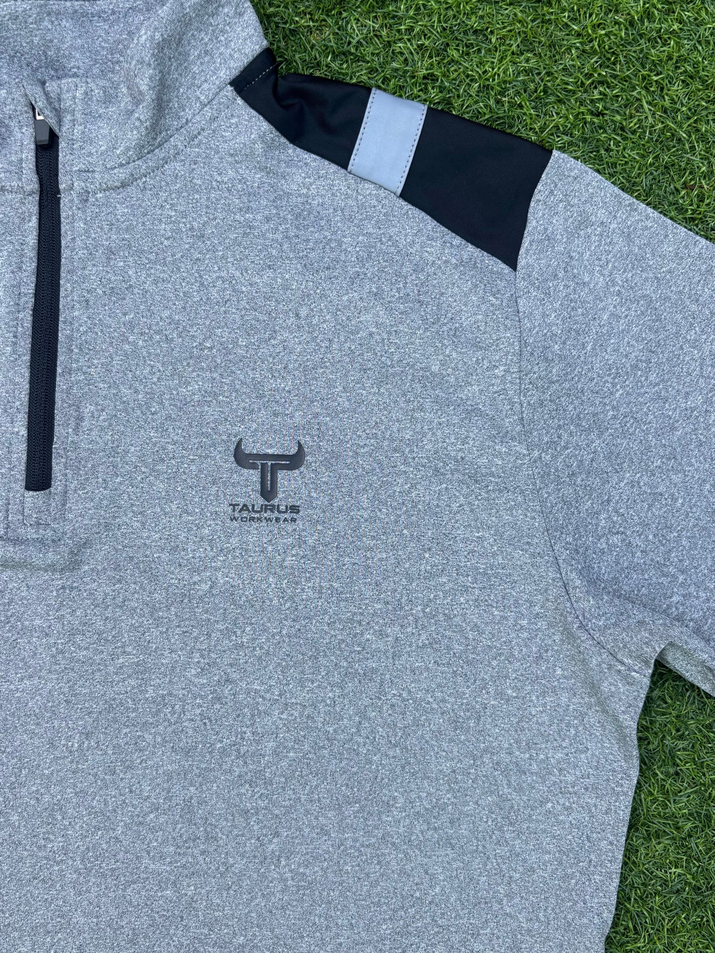 Taurus Grey 1/4 Zip with Black Shoulders