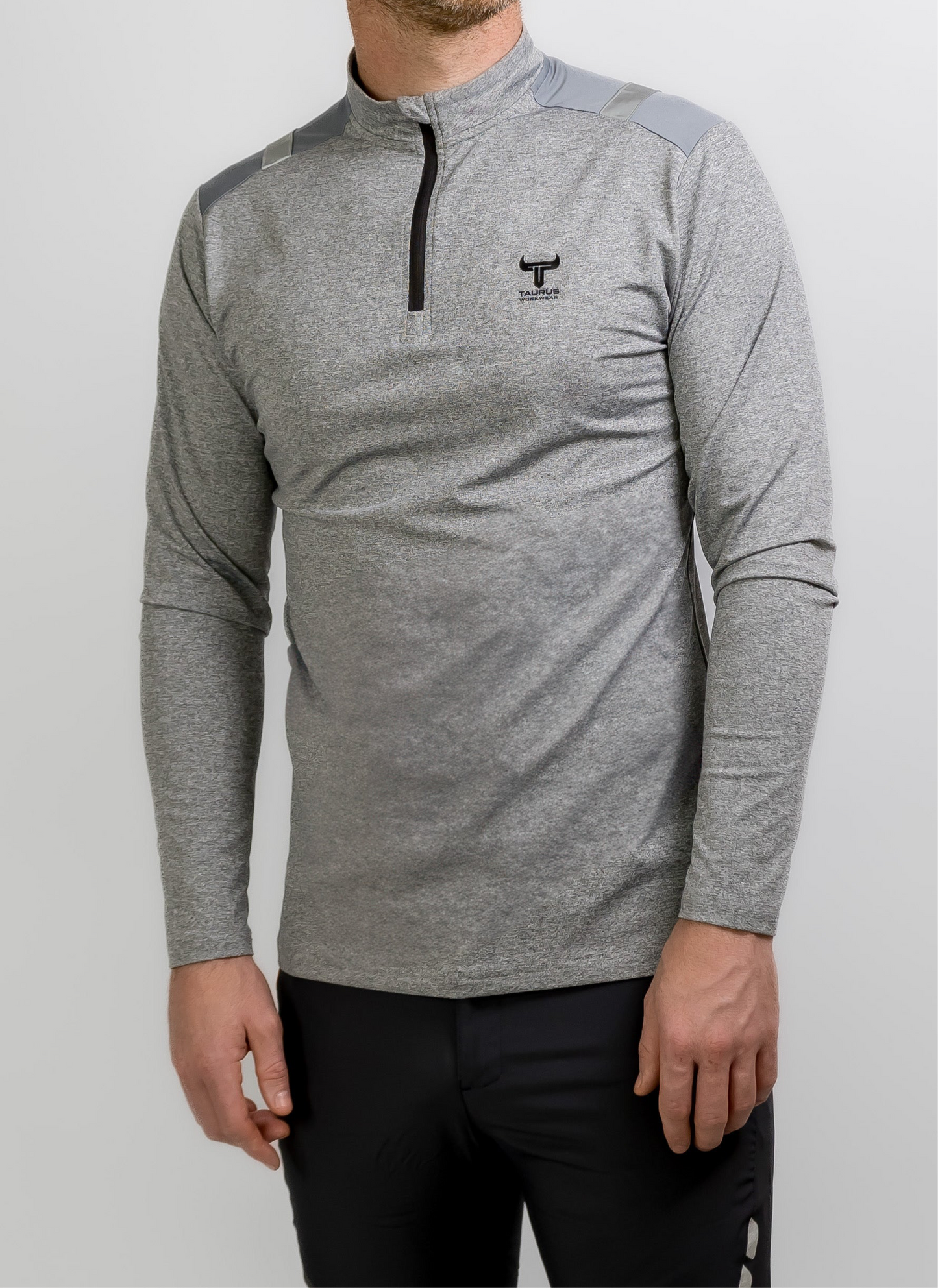 Taurus Grey 1/4 Zip with Grey Shoulders