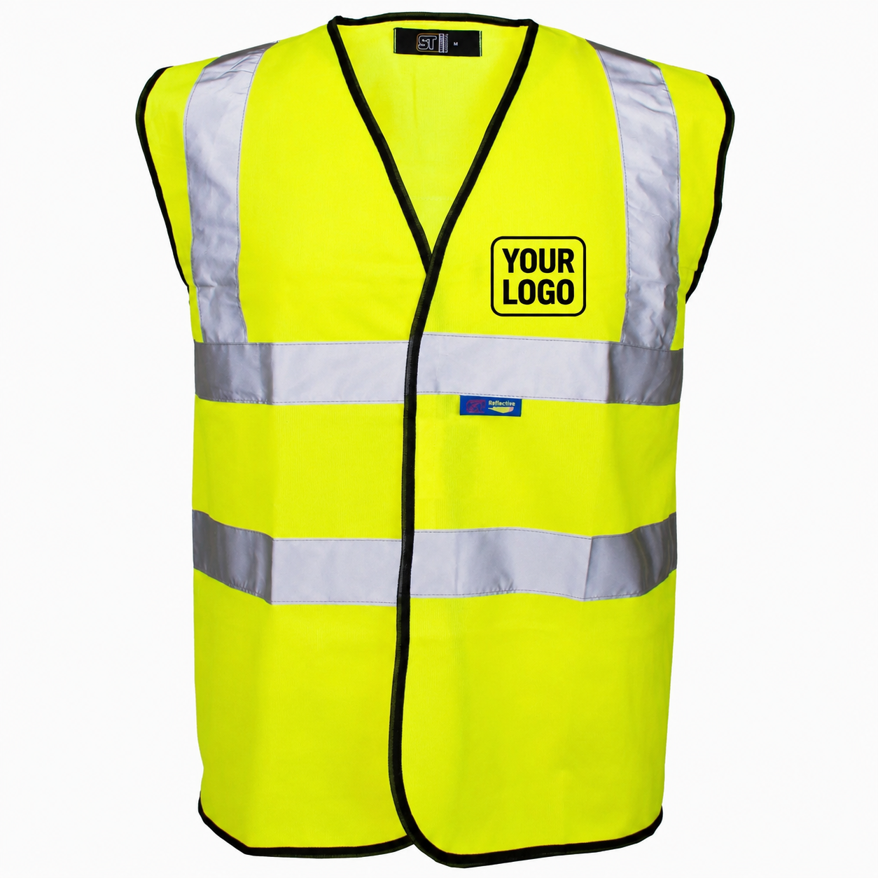 Hi vis vest including personalisation yellow/orange Velcro vest.