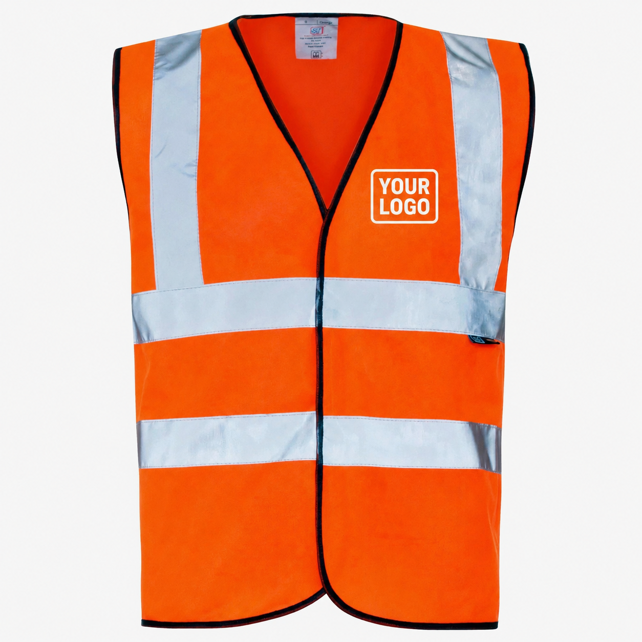 Hi vis vest including personalisation yellow/orange Velcro vest.