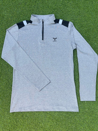 Taurus Grey 1/4 Zip with Black Shoulders