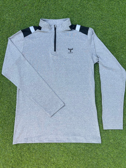 Taurus Grey 1/4 Zip with Black Shoulders