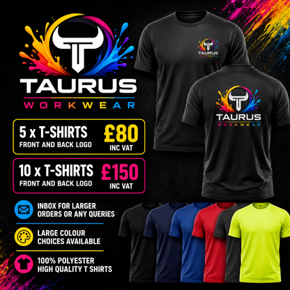 T-shirt bundle 5 x T-shirts with front and back logo