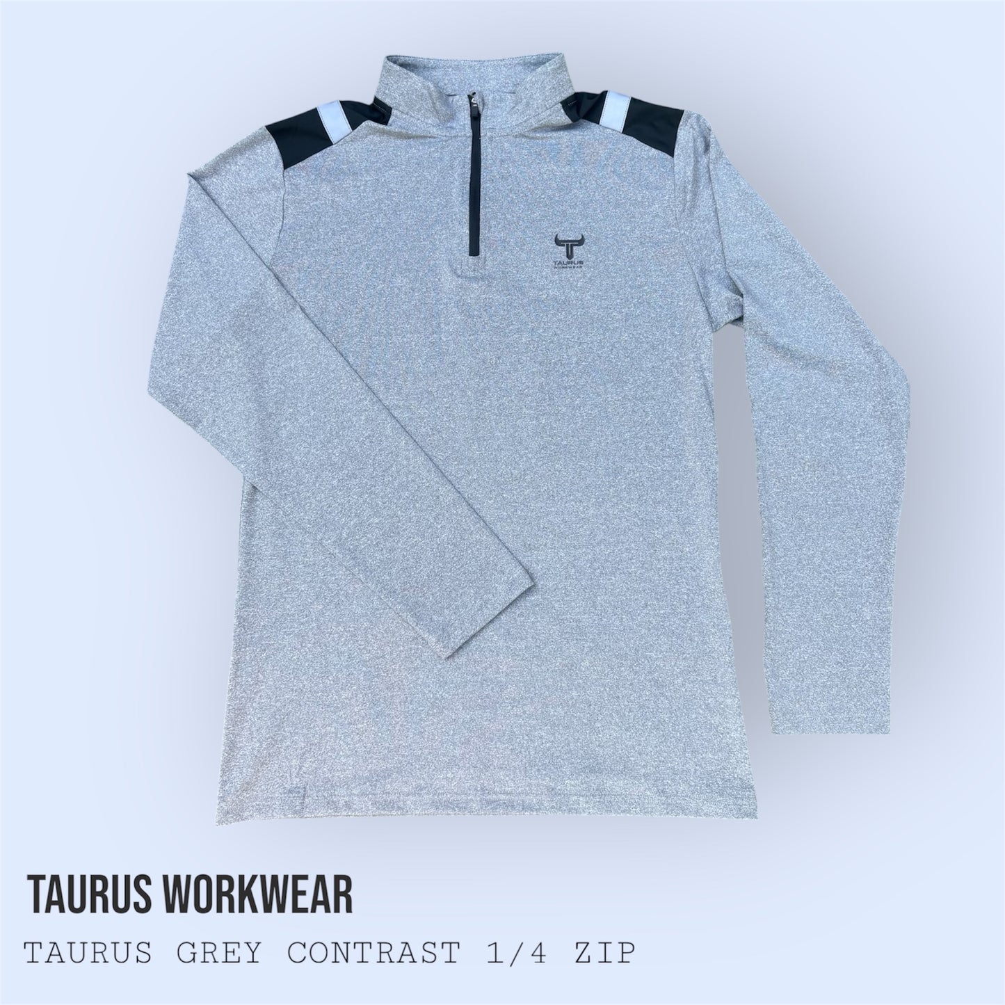 Taurus Grey 1/4 Zip with Black Shoulders