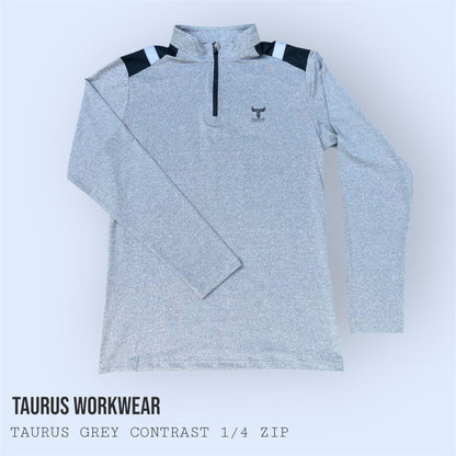 Taurus Grey 1/4 Zip with Black Shoulders