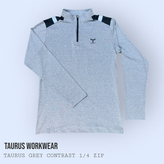 Taurus Grey 1/4 Zip with Black Shoulders